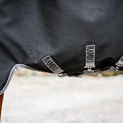 Sale - Couverture d'extérieur Rambo Plus Turnout / thunderstorm grey/ argent 100g Couvertures Et Chemises