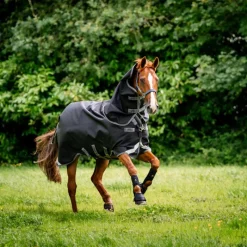 Sale - Couverture d'extérieur Rambo Plus Turnout / thunderstorm grey/ argent 100g Couvertures Et Chemises