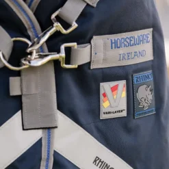 Couvertures Poneys|Couvertures Et Chemises*Horseware - Couverture d'extérieur Rhino Pony Turnout / titanium grey/ classic blue 0g Marine