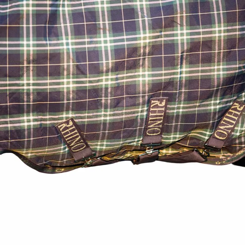 Couvertures Poneys|Couvertures Et Chemises*Horseware - Couverture d'extérieur Rhino Wug encolure montante / vert à carreaux 250g Marine