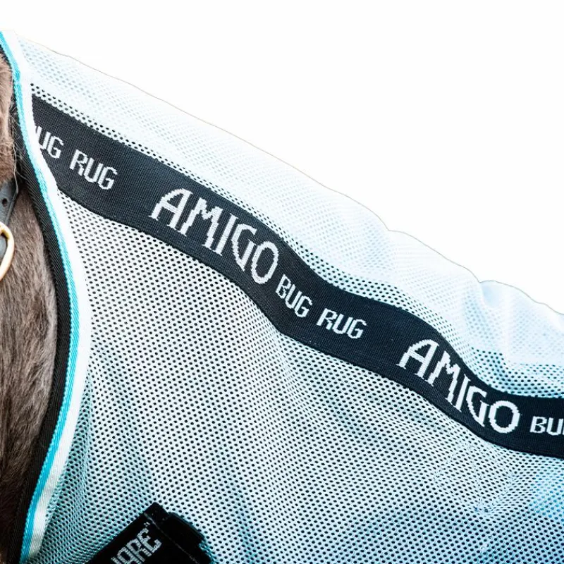 Couvertures Poneys|Couvertures Et Chemises*Horseware - Couverture d'extérieur anti-mouches Amigo Petite Bug Rug azur/ noir/ blanc Bleu