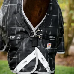 Couvertures Et Chemises*Horseware - Couverture d'extérieur Rhino Wug Turnout VL / gris/ blanc à carreaux 250g Noir