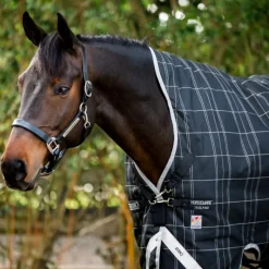 Couvertures Et Chemises*Horseware - Couverture d'extérieur Rhino Wug Turnout VL / gris/ blanc à carreaux 250g Noir