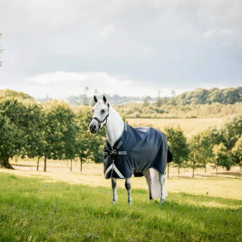 Hot - Couverture d'extérieur Rambo Turnout VL / thunderstorm gris/ argent 450g Couvertures Et Chemises