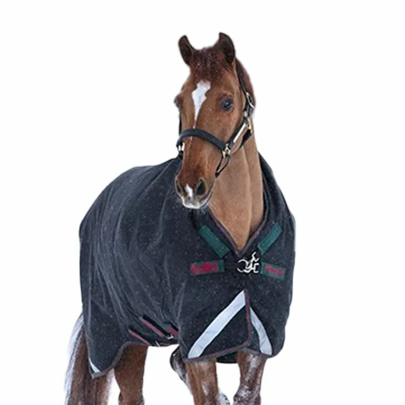 Couvertures Poneys|Couvertures Et Chemises*Horseware - Couverture d'extérieur Rambo Wug encolure montante Turnout / vert/ rouge 400g Noir
