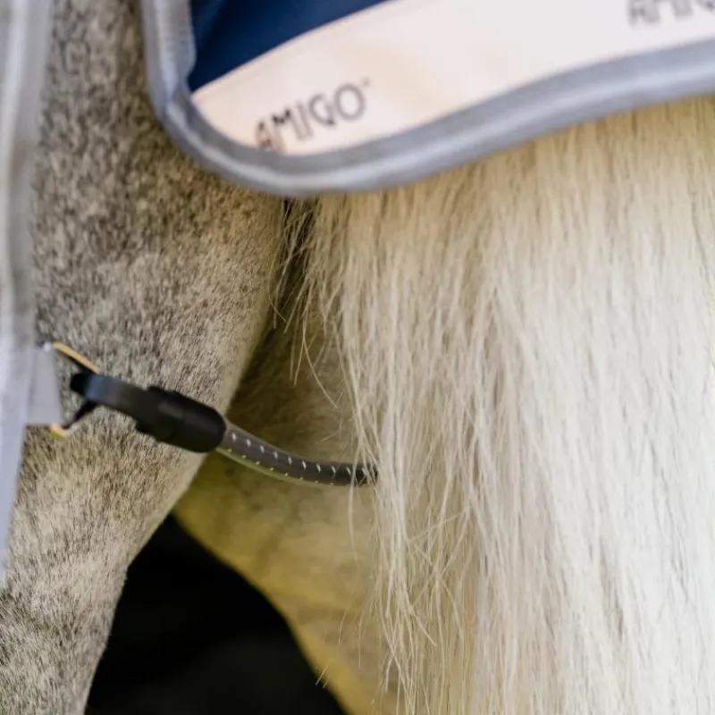 Couvertures Poneys|Couvertures Et Chemises*Horseware - Couverture d'extérieur Amigo Bravo Plus Pony Turnout / titanium grey/ argent 250g Marine