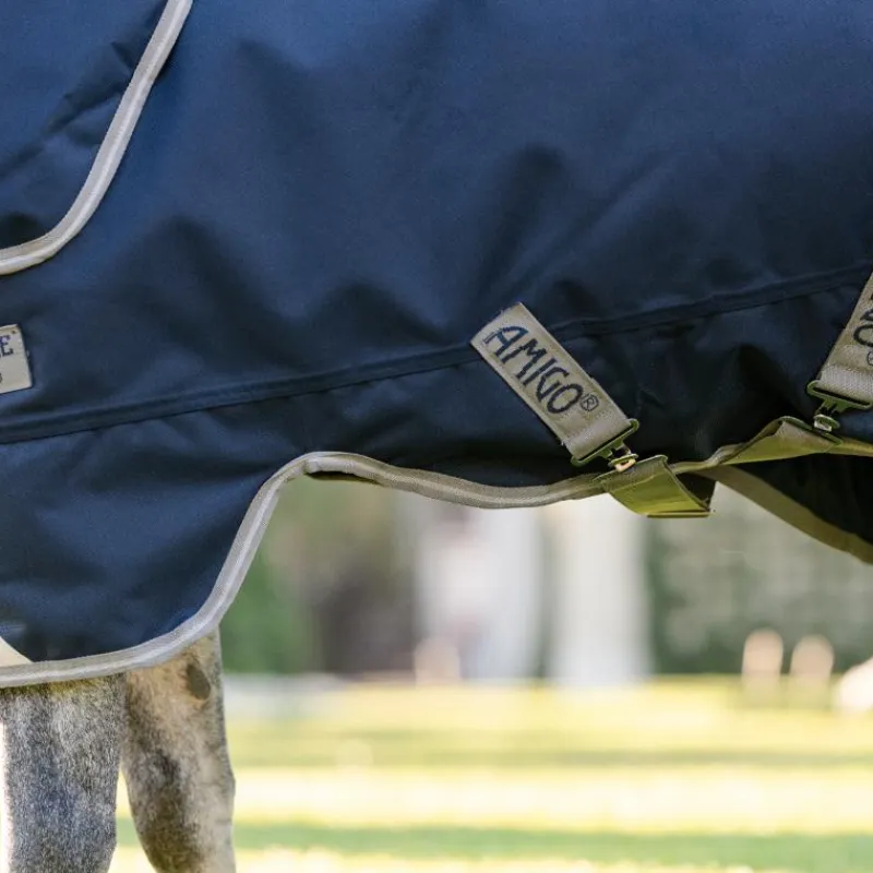 Couvertures Poneys|Couvertures Et Chemises*Horseware - Couverture d'extérieur Amigo Bravo Plus Pony Turnout / titanium grey/ argent 250g Marine
