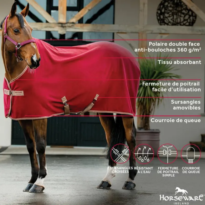 Couvertures Et Chemises*Horseware - Couverture polaire Amigo Fleece Cooler mulberry et taupe 0g Rouge