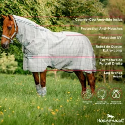 Couvertures Et Chemises*Horseware - Couvre-cou anti-mouches Newmarket witney charcoal Gris