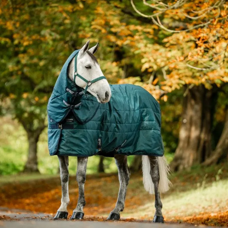 Couvertures Et Chemises*Horseware - Couvre-cou couure de box Amigo Ripstop Insulator dynasty green/ marine/ argent 100g Vert