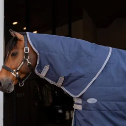Couvertures Et Chemises*Horseware - Couvre-cou Rhino Stable / titanium grey/ classic blue 200g Marine