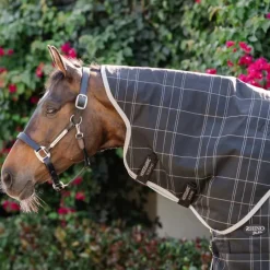 Couvertures Et Chemises*Horseware - Couvre-cou Rhino Stable / gris/ blanc à carreaux/ gris 100g Noir