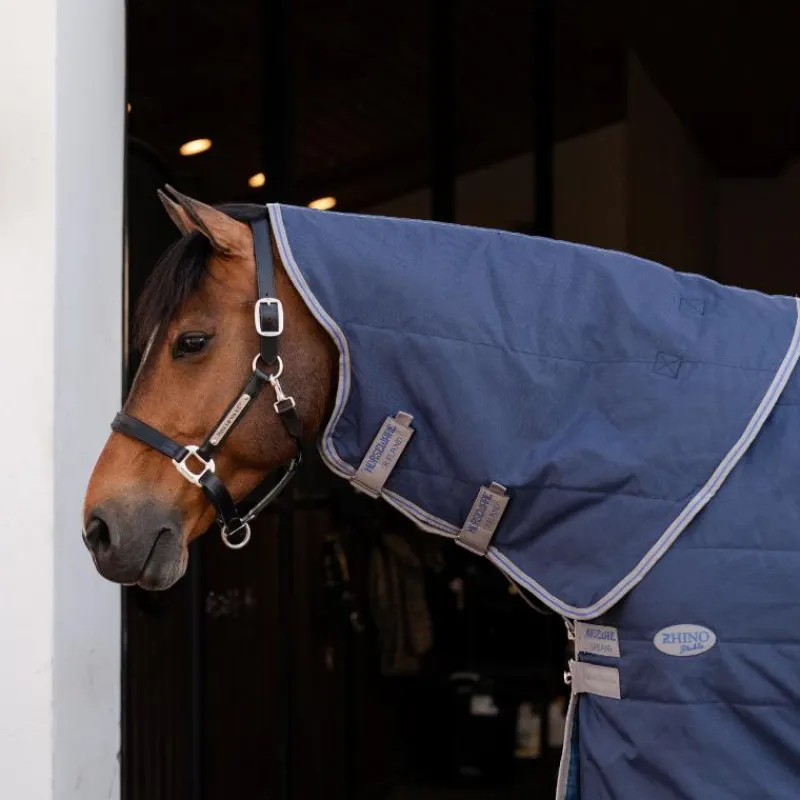 Couvertures Et Chemises*Horseware - Couvre-cou Rhino Stable / titanium grey/ classic blue 100g Marine