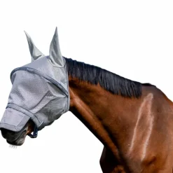 New - Masque anti-mouches Rambo Fly Mask argent/ titanium grey/ argent Masques Anti-Mouches Poneys|Masques Anti-Mouches