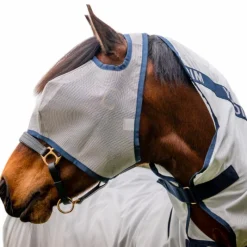 Masques Anti-Mouches Poneys|Masques Anti-Mouches*Horseware - Masque anti-mouches Mio Flymask lunar rock/ marine Gris