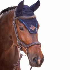 Bonnets Pour Chevaux*Jump'In - Bonnet pour chevaux écusson losange / orange Marine