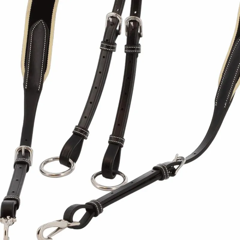 Horseball|Concours Complet D'Equitation*Jump'In - Collier de chasse élastique + martingale One Noir