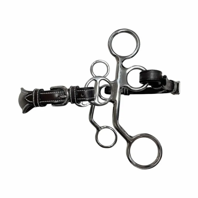 Mors Poneys*Jump'In - Hackamore cuir branches courtes poney Noir