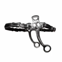 Hot - Hackamore cuir petites branches plates Hackamore