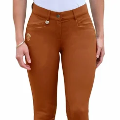 Sale - Pantalon d'équitation femme Super X safran Pantalons D'Équitation