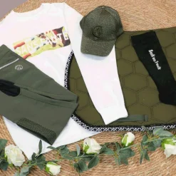 Pantalons D'Équitation*Jump'In - Pantalon d'équitation fille Marie Kaki Vert