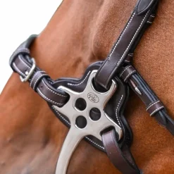 Accessoires De Mors*Jump'In - Protection pour hackamore petites branches plates en cuir havane Marron