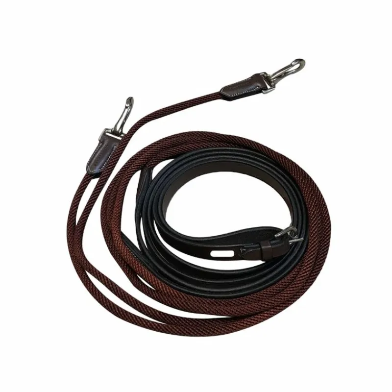 Enrênements Poneys|Rênes Allemandes*Jump'In - Rênes allemandes One Havane Marron