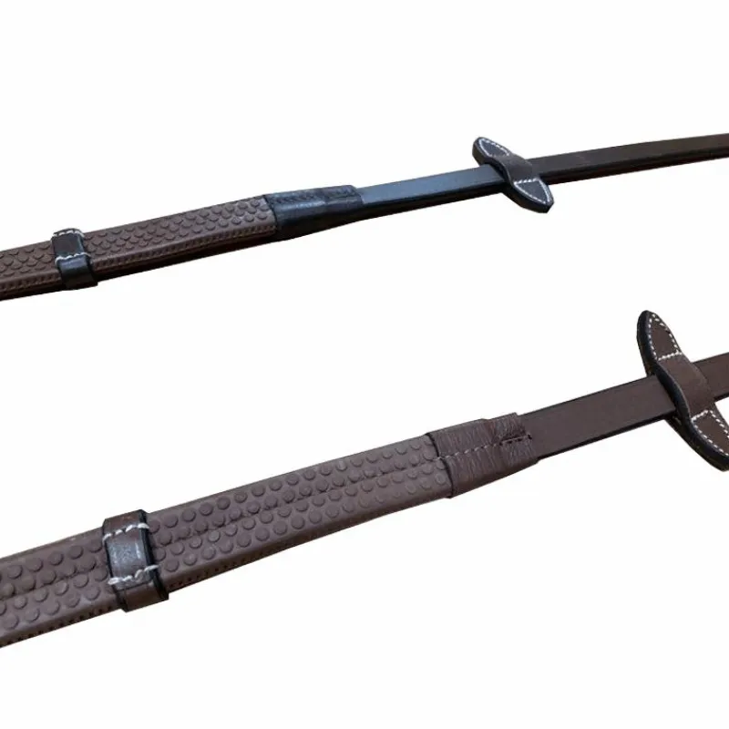 Discount - Rênes caoutchouc à arrêtoirs One Noisette Rênes Et Arrêtoirs De Rênes