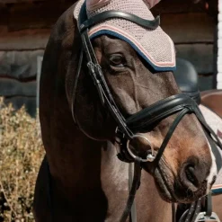 Discount - Bonnet pour chevaux pied de poule / navy Bonnets Pour Chevaux
