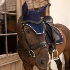 Bonnets Pour Chevaux*Kentucky Horsewear - Bonnet pour chevaux Wellington Velvet dark navy Marine
