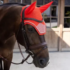 Collection "Minis" Kentucky|Bonnets Poneys*Kentucky Horsewear - Bonnet pour chevaux Wellington Velvet Printing check Rouge