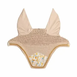 Collection "Minis" Kentucky|Bonnets Poneys*Kentucky Horsewear - Bonnet pour chevaux Wellington Velvet Printing spring leaves whispers marron/ blanc Beige