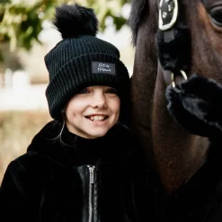 Bonnets/ Bandeaux*Kentucky Horsewear - Bonnet pompom noir