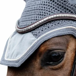 Bonnets Pour Chevaux*Kentucky Horsewear - Bonnet pour chevaux anti-bruits Wellington Basic Velvet Gris
