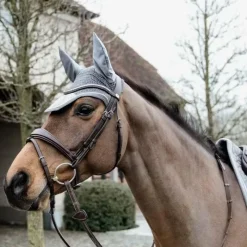 Bonnets Pour Chevaux*Kentucky Horsewear - Bonnet pour chevaux anti-bruits Wellington Basic Velvet Gris