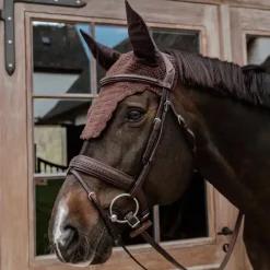 Bonnets Pour Chevaux*Kentucky Horsewear - Bonnet pour chevaux anti-mouche Wellington Wave Marron