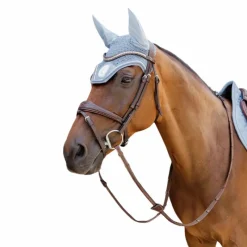 Bonnets Pour Chevaux*Kentucky Horsewear - Bonnet anti-mouches Wellington 3D Logo corde clair Bleu