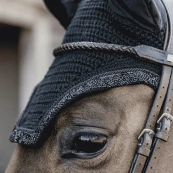 Bonnets Pour Chevaux|Cso*Kentucky Horsewear - Bonnet anti-bruits pour cheval Wellington Glitter Stone noir