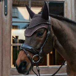 Bonnets Pour Chevaux|Cso*Kentucky Horsewear - Bonnet anti-bruit Glitters Marron