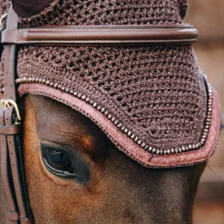 Bonnets Pour Chevaux|Cso*Kentucky Horsewear - Bonnet anti-bruit Glitters Marron