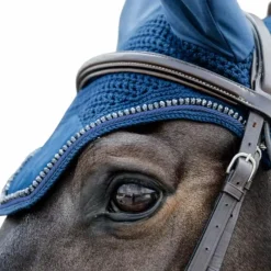 Online - Bonnet pour chevaux anti-bruits Wellington Velvet Pearls Bonnets Pour Chevaux