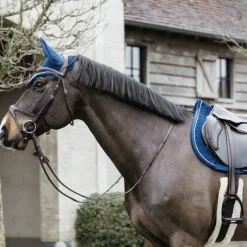 Cso|Bonnets Pour Chevaux*Kentucky Horsewear - Bonnet Wellington basic velvet Marine