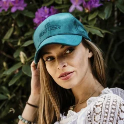 Casquettes/ Chapeaux*Kentucky Horsewear - Casquette Velvet Emeraude Bleu