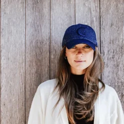 Casquettes/ Chapeaux*Kentucky Horsewear - Casquette Baseball Glitter Marine