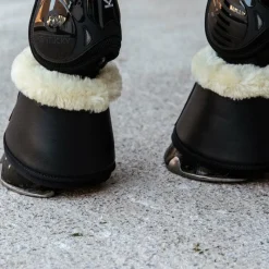 Horseball|Concours Complet D'Equitation*Kentucky Horsewear - Cloches chevaux cuir et mouton /naturel Noir