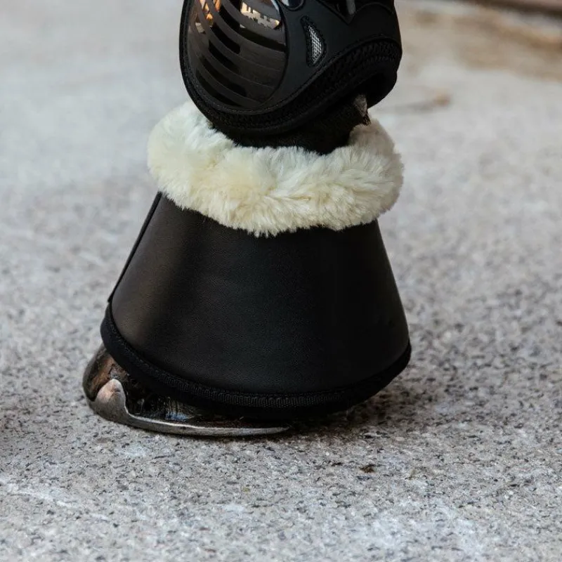 Horseball|Concours Complet D'Equitation*Kentucky Horsewear - Cloches chevaux cuir et mouton /naturel Noir