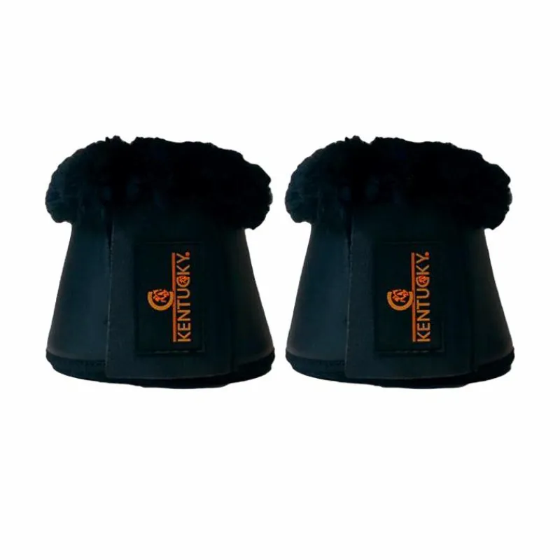 Horseball|Concours Complet D'Equitation*Kentucky Horsewear - Cloches chevaux cuir et mouton / Noir