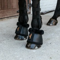 Horseball|Concours Complet D'Equitation*Kentucky Horsewear - Cloches chevaux cuir et mouton / Noir