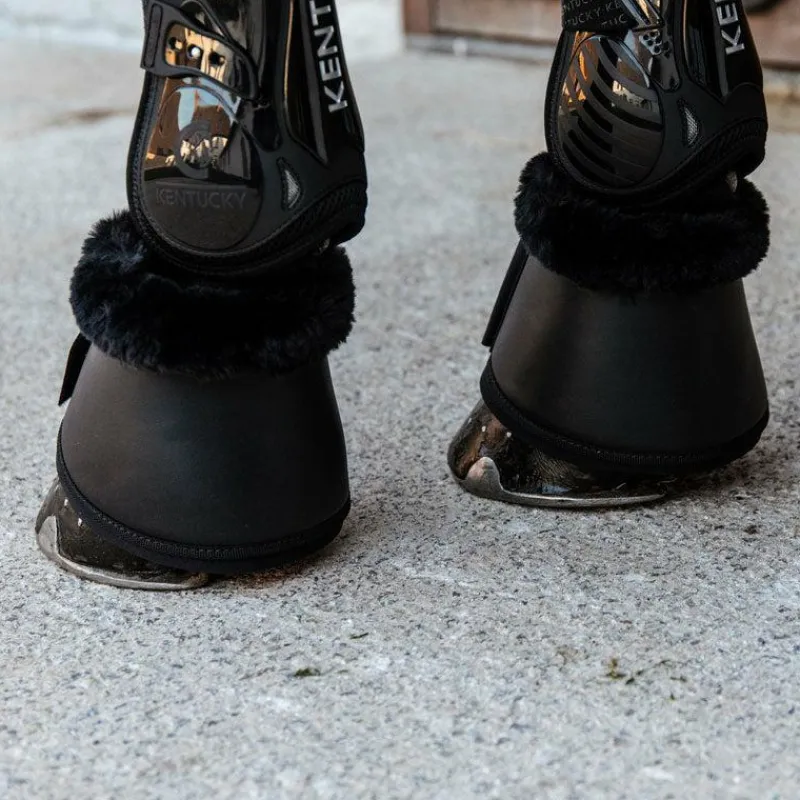 Horseball|Concours Complet D'Equitation*Kentucky Horsewear - Cloches chevaux cuir et mouton / Noir