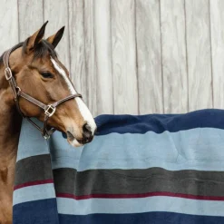 Couvertures Et Chemises*Kentucky Horsewear - Couverture séchante carré heavy stripes / gris Marine